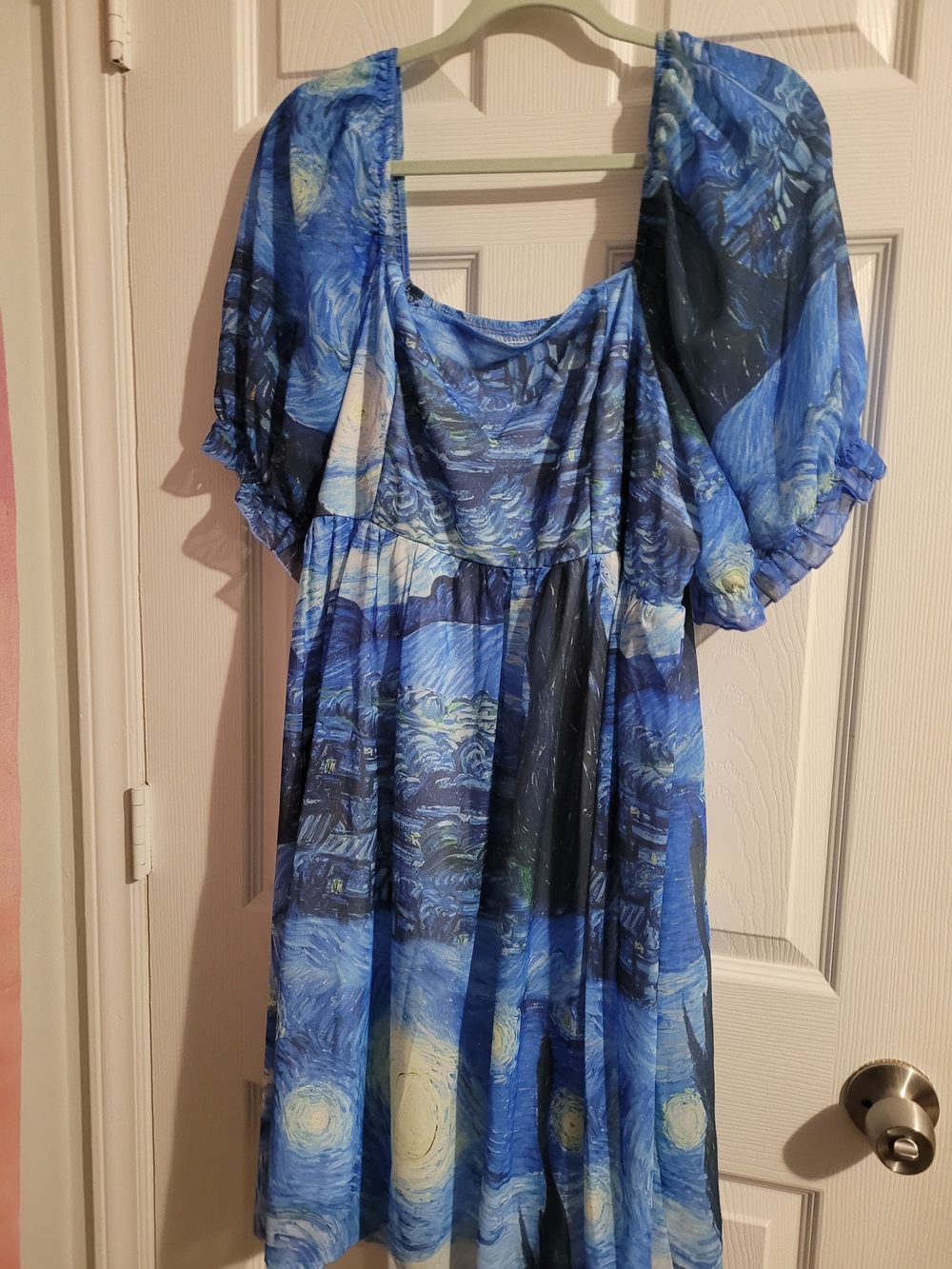 Starry Night Puff Sleeve Dress